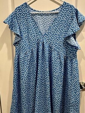 SHEIN Blue & White Floral Dress